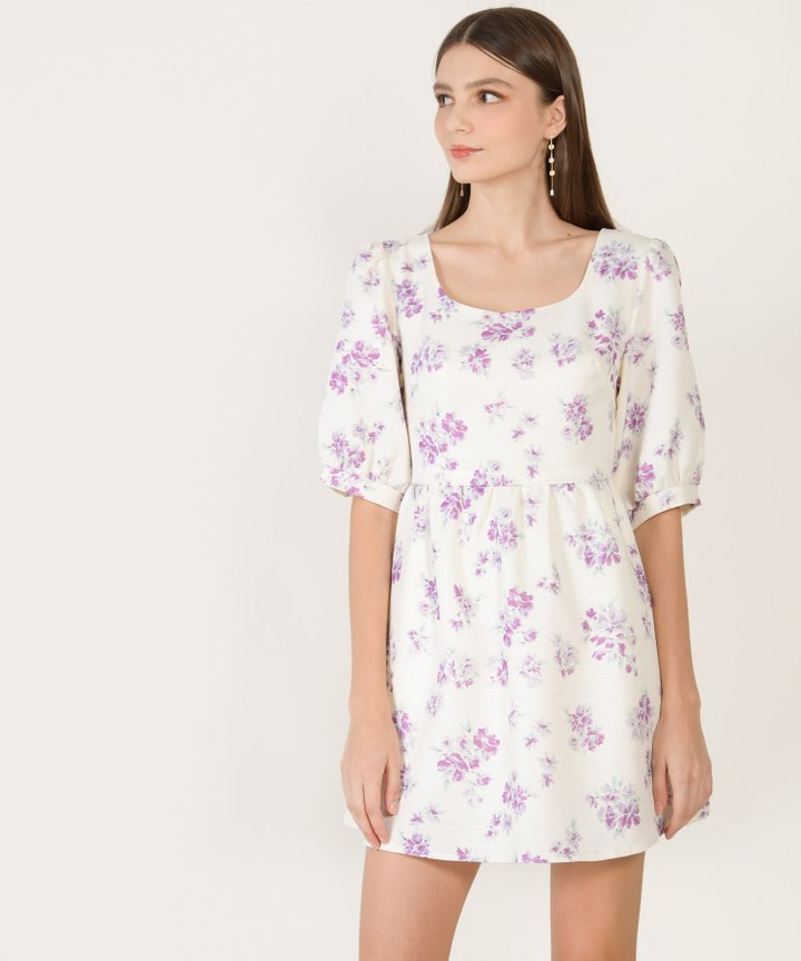 Fauna Linen Floral Dress - Iris