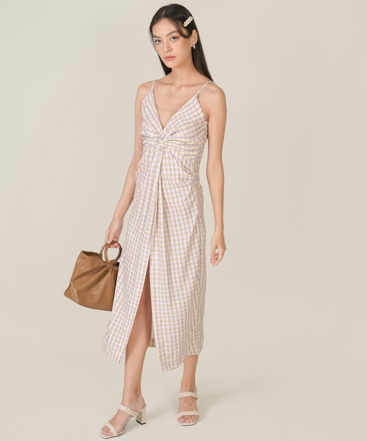 Amory Gingham Knot Midaxi Dress