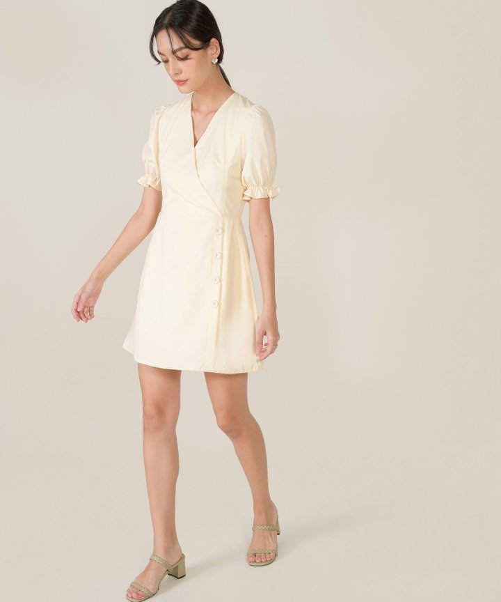 Aneta Puff Sleeve Wrap Dress