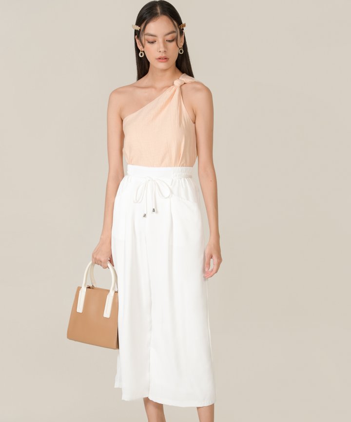 Ilona Knot Shoulder Toga Top - Peach Blush