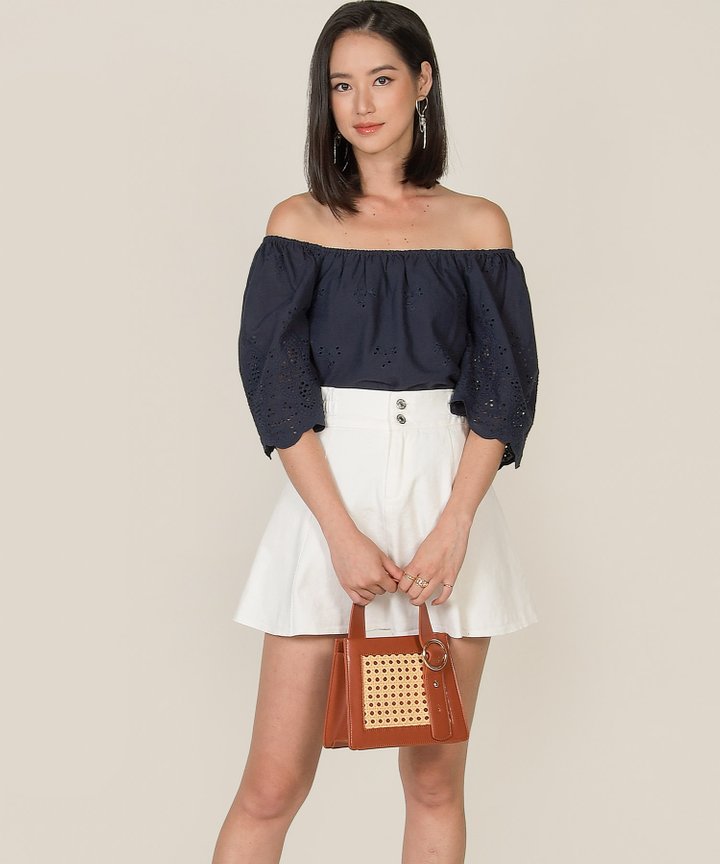 Cordelia Eyelet Blouse - Midnight Blue