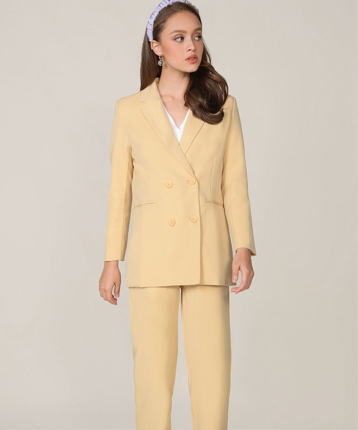 Elin Longline Blazer - Mellow Yellow