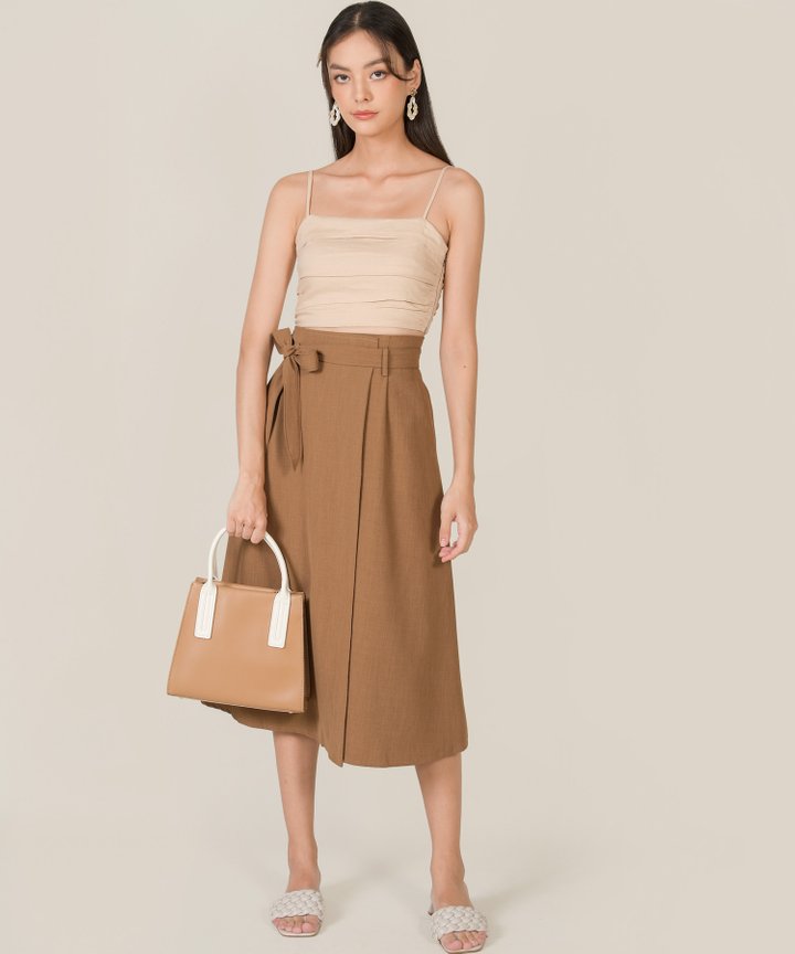 Mallory Belted Midi Skirt - Mocha