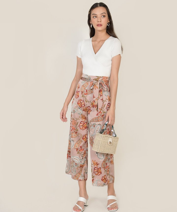 Marrakech Paisley Wide Leg Pants - Dust Pink