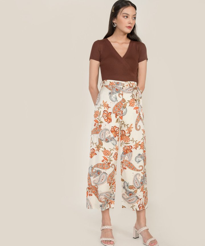 Marrakech Paisley Wide Leg Pants - Ivory