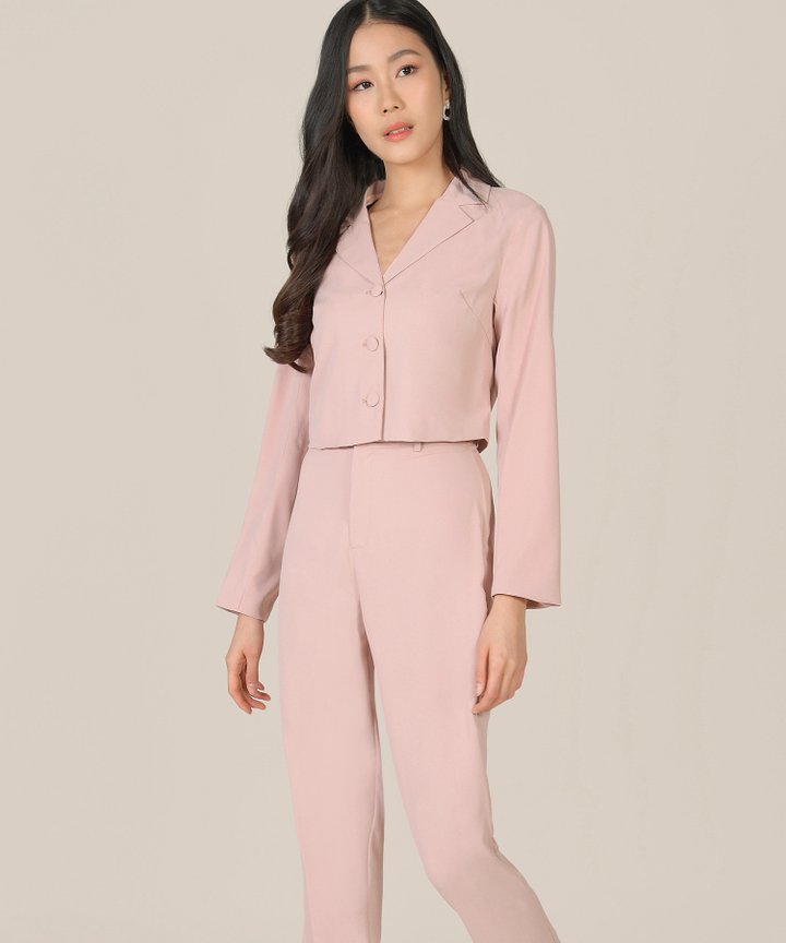 Prescott Cropped Jacket - Blush